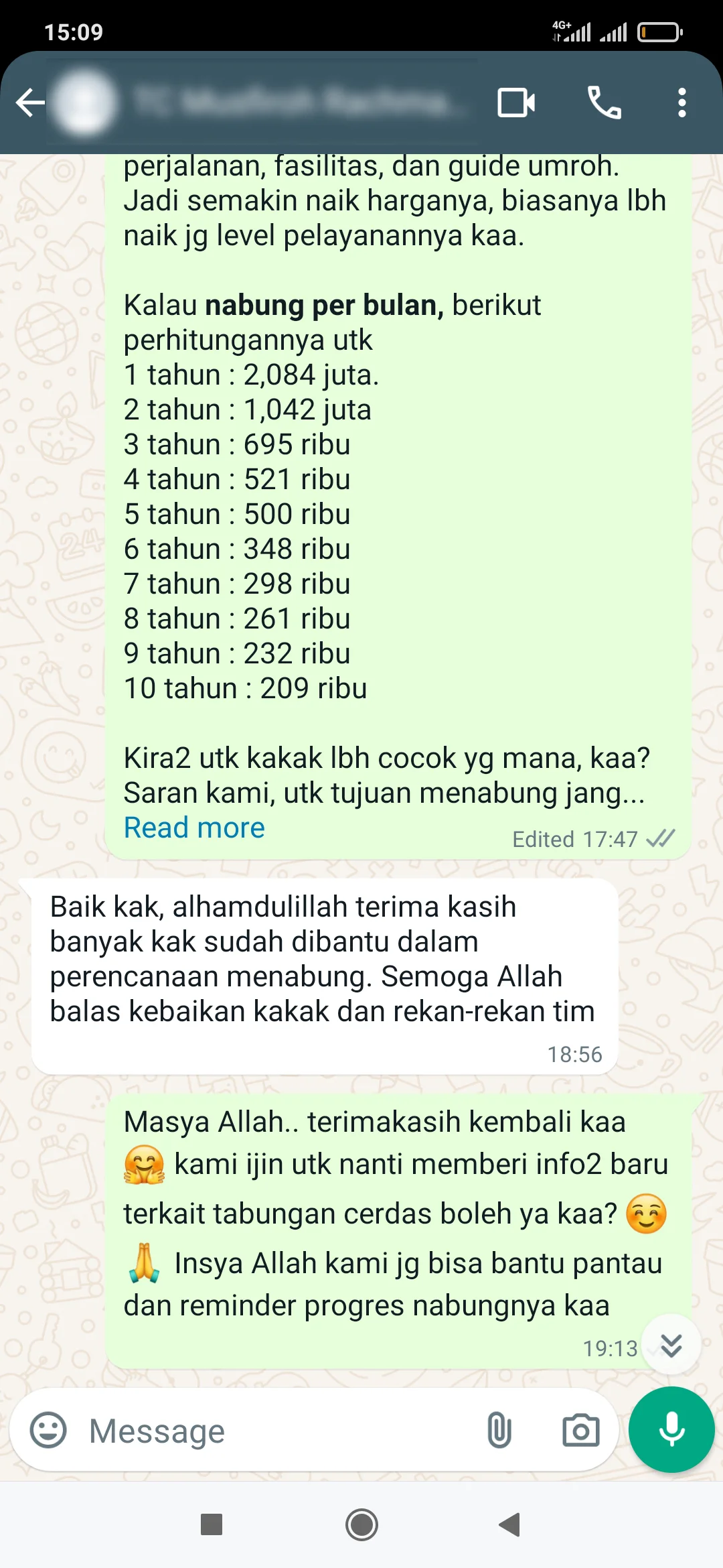 Testimoni Konsultasi Musfiroh
