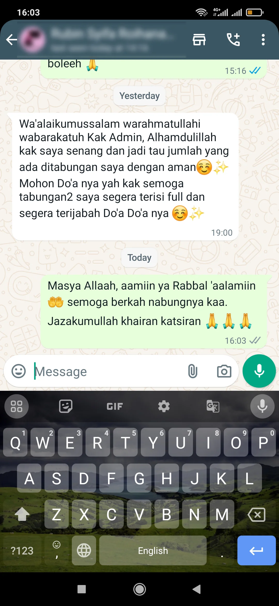 Testimoni Nabung Syifa Roihana